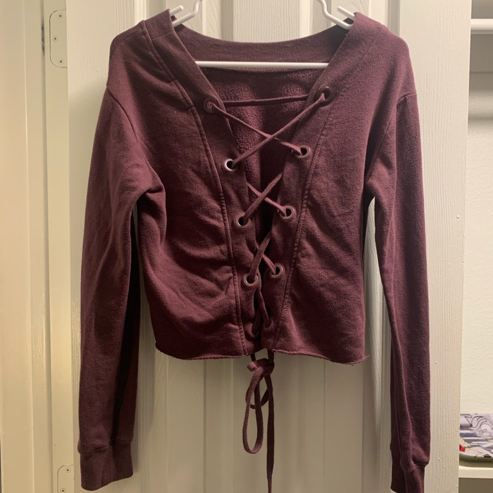 Sweater with lace front
